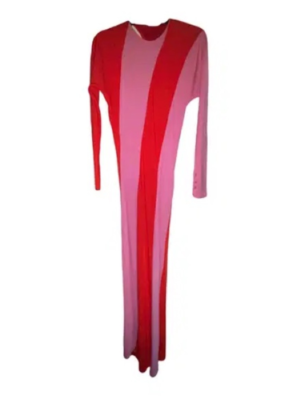 The Attico Pink and Red Colorblock Maxi Dress